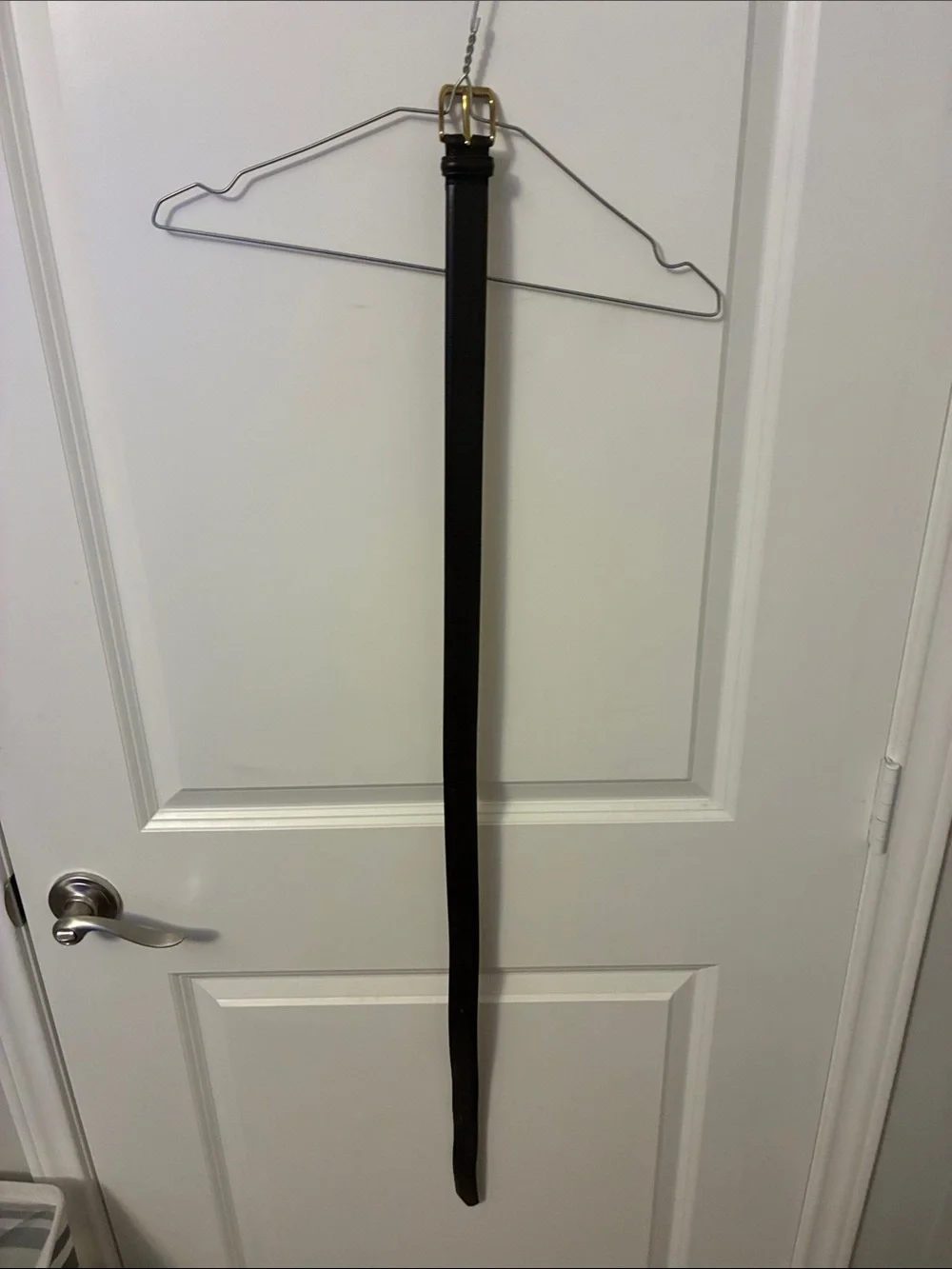 Coach brown Leather Hook Belt with Gold Buckle